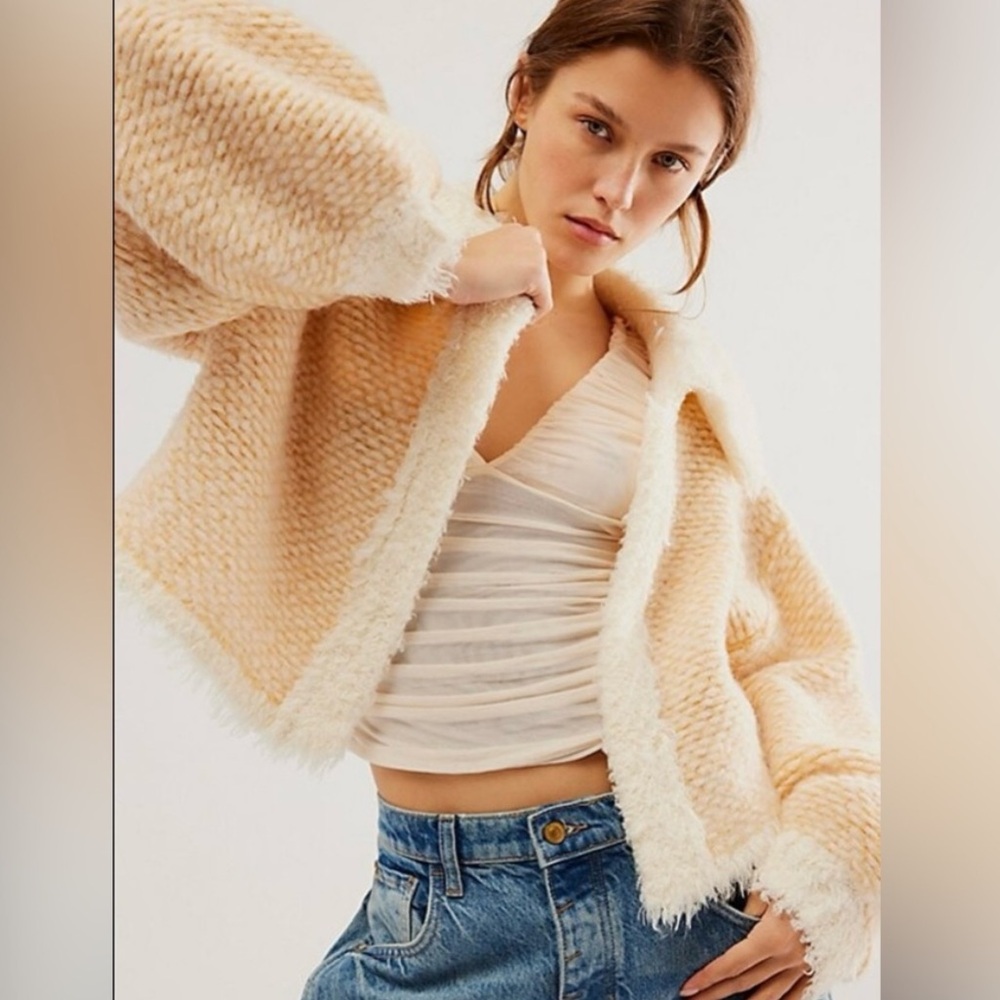 Free people cozy foxy cardi sz M